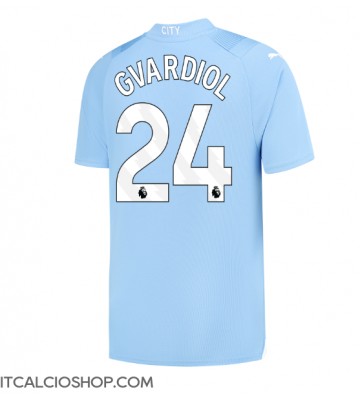 Manchester City Josko Gvardiol #24 Prima Maglia 2023-24 Manica Corta